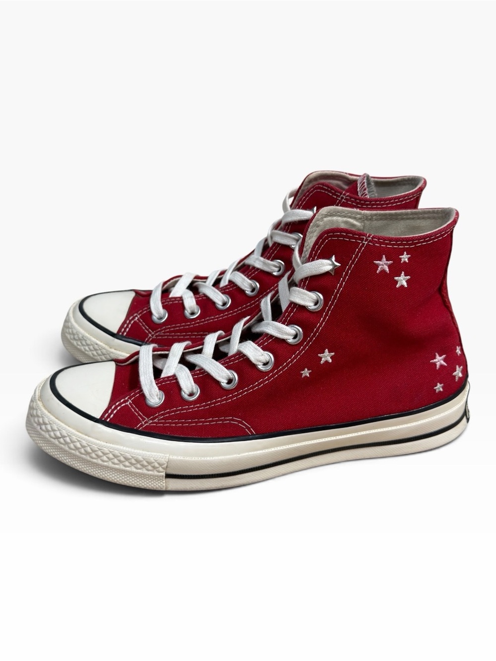 Converse Chuck 70 High Days Ahead Red Embroidered Stars Sneakers Women’s 7.5